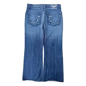 Rock & Republic Bootcut Jeans Mens Size 34 Blue Embroidered Pocket Denim